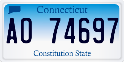CT license plate AO74697
