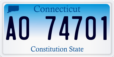 CT license plate AO74701