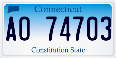 CT license plate AO74703