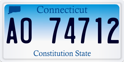 CT license plate AO74712