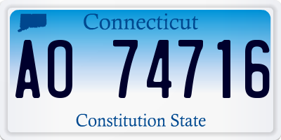 CT license plate AO74716