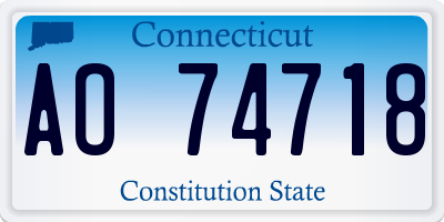 CT license plate AO74718