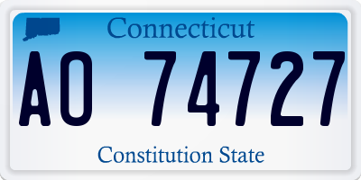 CT license plate AO74727