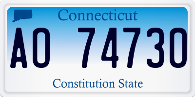 CT license plate AO74730