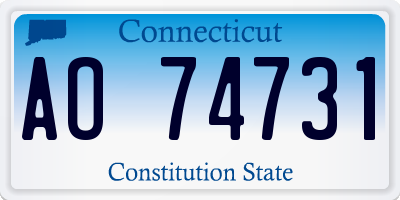 CT license plate AO74731