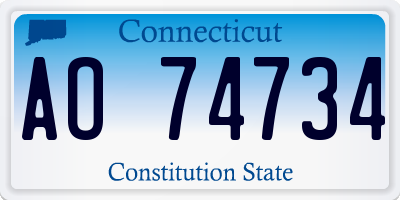 CT license plate AO74734