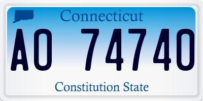 CT license plate AO74740