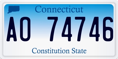 CT license plate AO74746