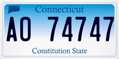 CT license plate AO74747