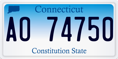 CT license plate AO74750