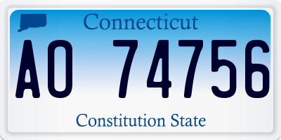 CT license plate AO74756