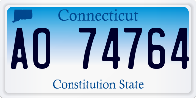 CT license plate AO74764