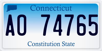 CT license plate AO74765