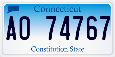 CT license plate AO74767