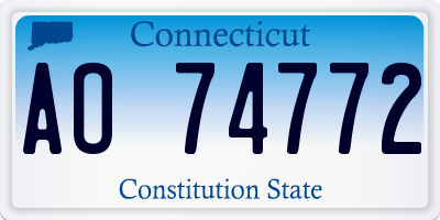 CT license plate AO74772