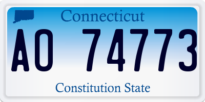 CT license plate AO74773