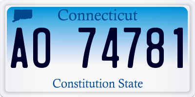 CT license plate AO74781