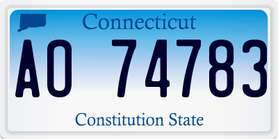 CT license plate AO74783