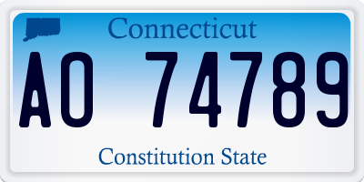 CT license plate AO74789