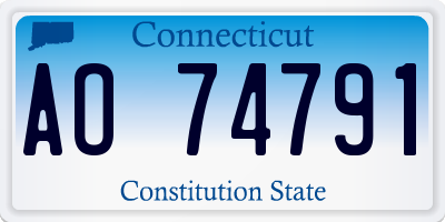 CT license plate AO74791