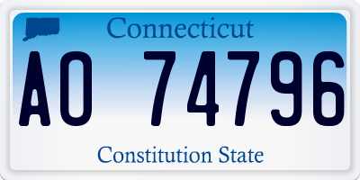 CT license plate AO74796