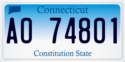 CT license plate AO74801