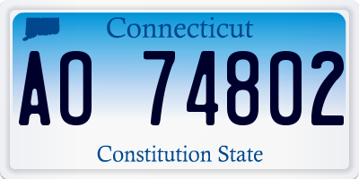 CT license plate AO74802