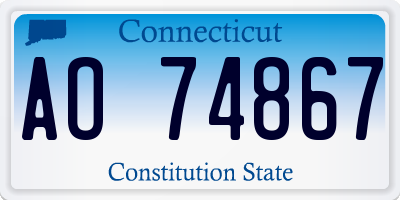 CT license plate AO74867