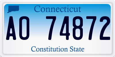 CT license plate AO74872