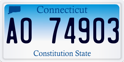 CT license plate AO74903