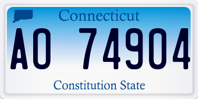 CT license plate AO74904