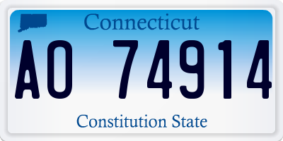 CT license plate AO74914