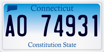 CT license plate AO74931