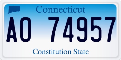 CT license plate AO74957