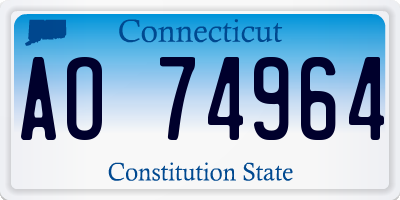 CT license plate AO74964