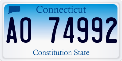 CT license plate AO74992