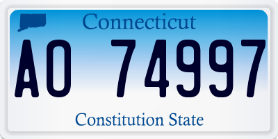 CT license plate AO74997