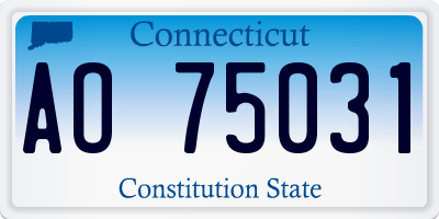 CT license plate AO75031