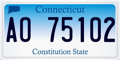 CT license plate AO75102