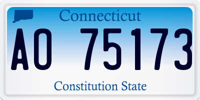 CT license plate AO75173