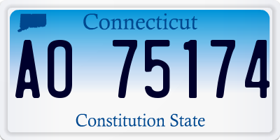 CT license plate AO75174