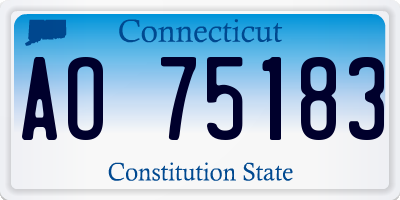CT license plate AO75183