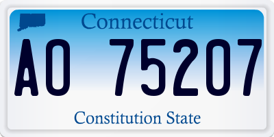 CT license plate AO75207