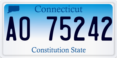 CT license plate AO75242