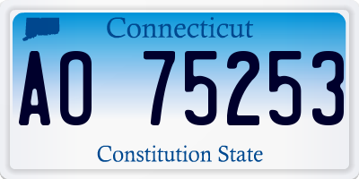 CT license plate AO75253
