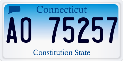 CT license plate AO75257