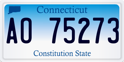CT license plate AO75273