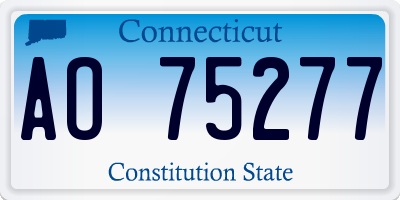 CT license plate AO75277