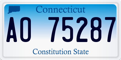 CT license plate AO75287
