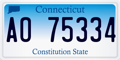 CT license plate AO75334
